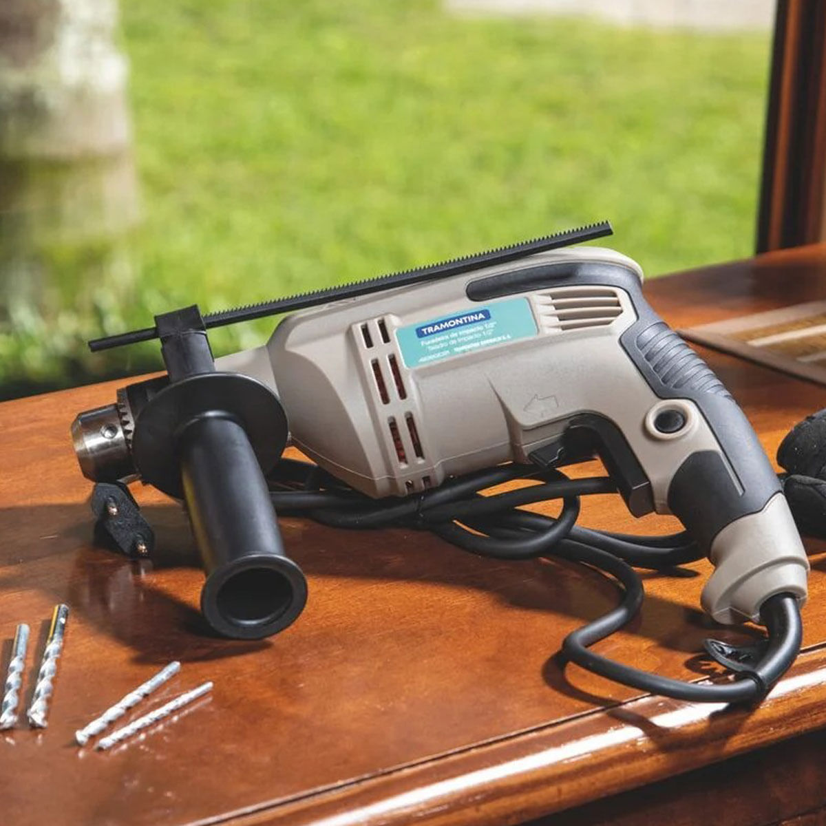 Furadeira de Impacto 13mm 1/2 "" 500W Cinza Tramontina""