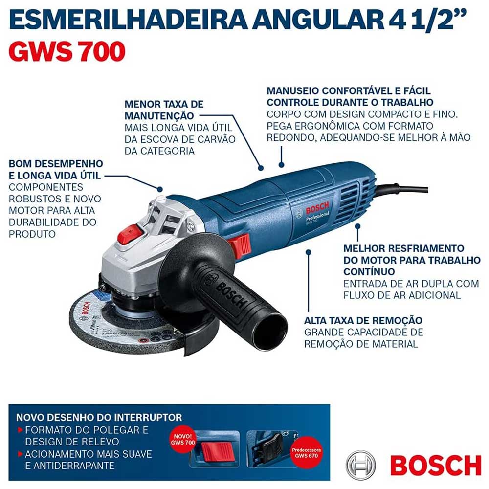 ESMERI ELET ANG 4.1/2'-115M GWS-700 710W BOSCH