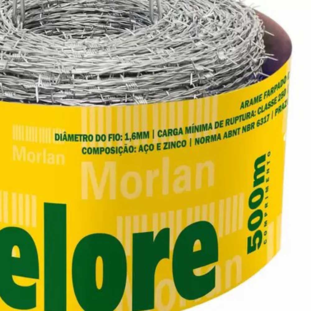 Arame Farpado Dupla Galvanizado RL c/500m Nelore Morlan