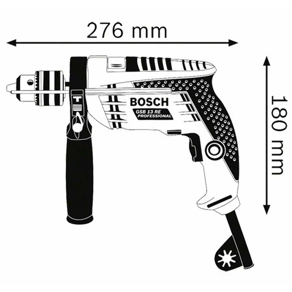 Furadeira Elétrica 13MM 1/2 GSB13-RE 750W Kit Com 23P Bosch