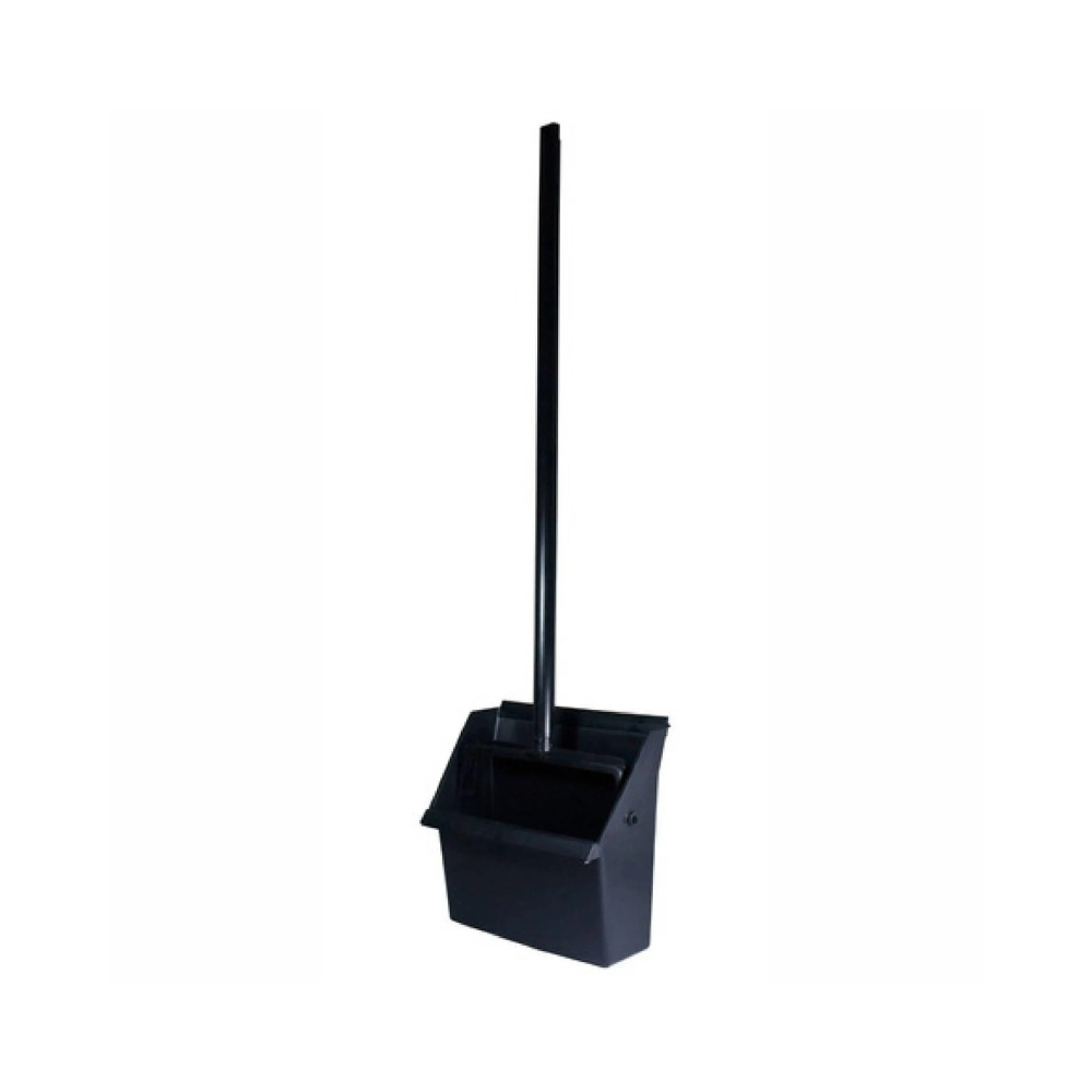 Pa Para Lixo de Plastico Preto Sem Tampa Com Cabo Jsw Newtur