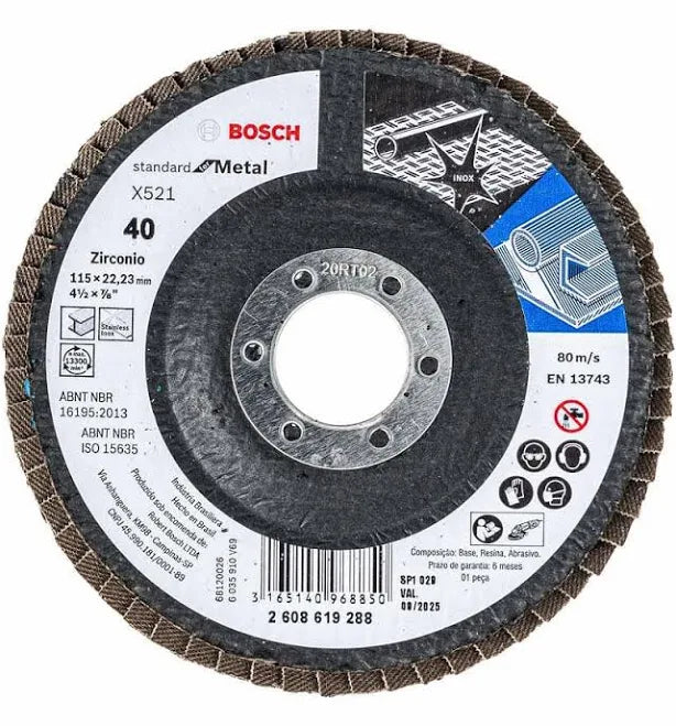 DISCO FLAP 115MM G-080 4.1/2' X421 METAL BOSCH
