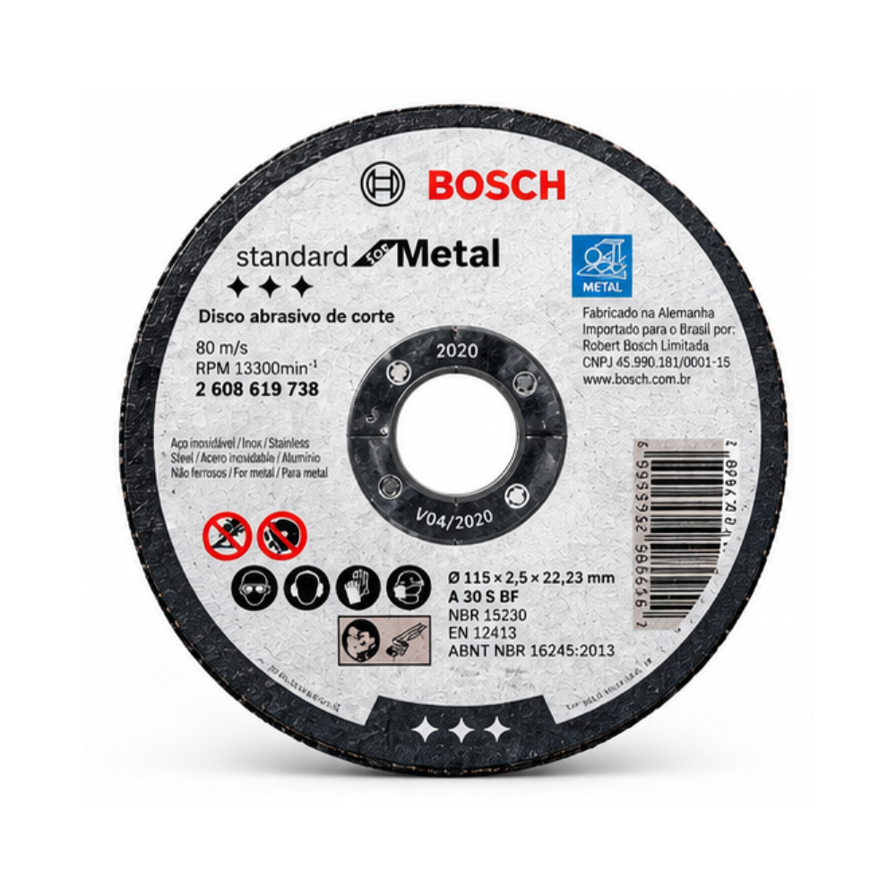 Disco de Corte Standard para Metal 4.1/2" x 3/32" x 7/8" Bosch 2608619738