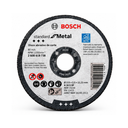Disco de Corte Standard para Metal 4.1/2" x 3/32" x 7/8" Bosch 2608619738