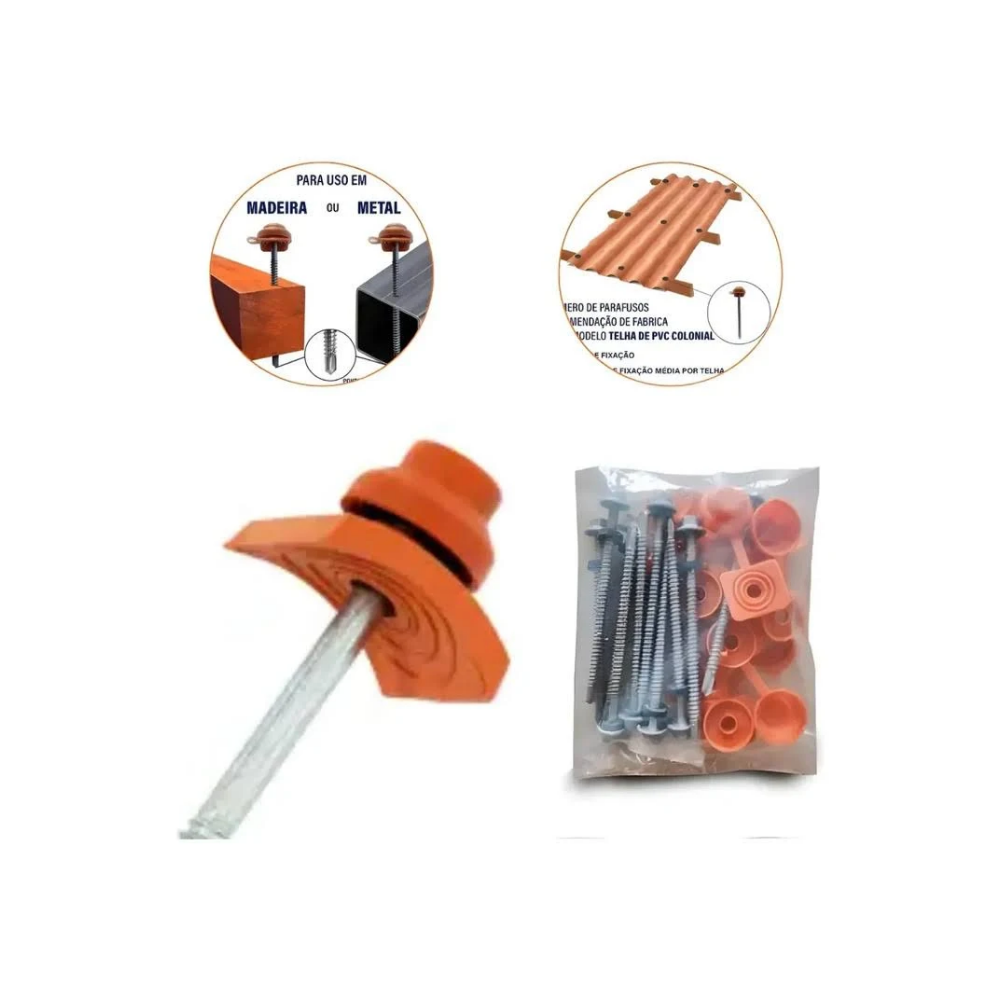 Kit Para Telha Pvc 2,5 Veda/Fixa Ceramica 10UN Precon