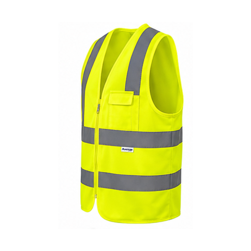 Colete Refletivo Plastcor com 1 Bolso Amarelo Tamanho G