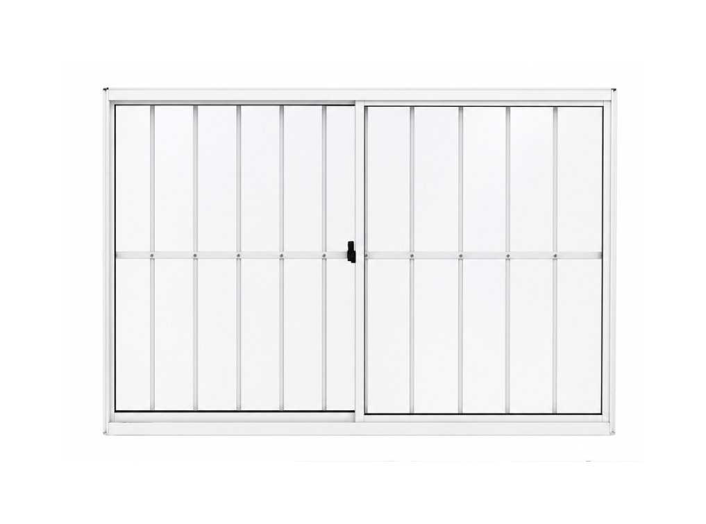 Janela de Alumínio Branco 2 Folhas Vidro Liso 120x100cm (LxA) Com Grade Quality