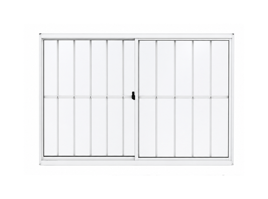 Janela de Alumínio Branco 2 Folhas Vidro Liso 120x100cm (LxA) Com Grade Quality