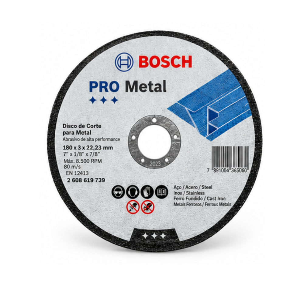 Disco de Corte Bosch 7” para Metal 180mm 2608619739