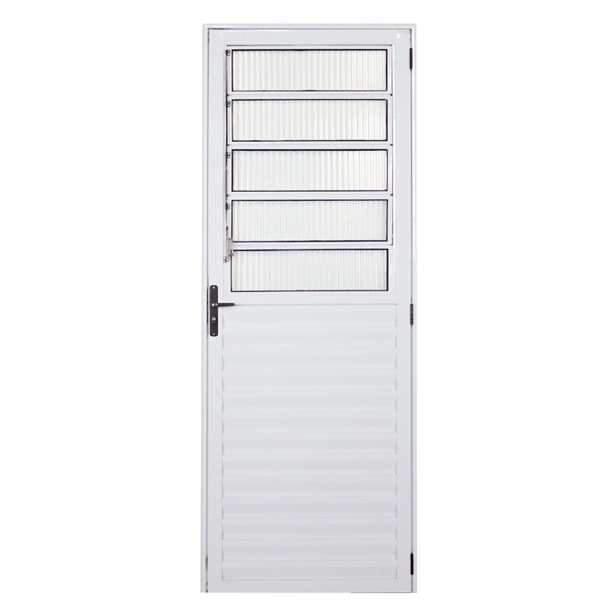 Porta Aluminio Giro Basculante Home Branco Vidro Liso Lado/Direito 0,80X2,10M Quality