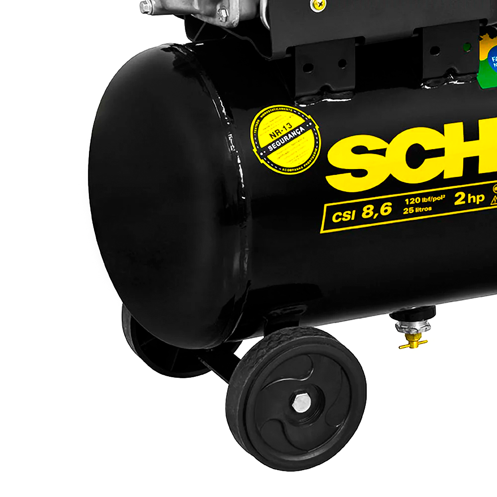 Compressor Ar Motocompressor CSI- 8,6/25 2HP PRATIKO Monofásico Schulz