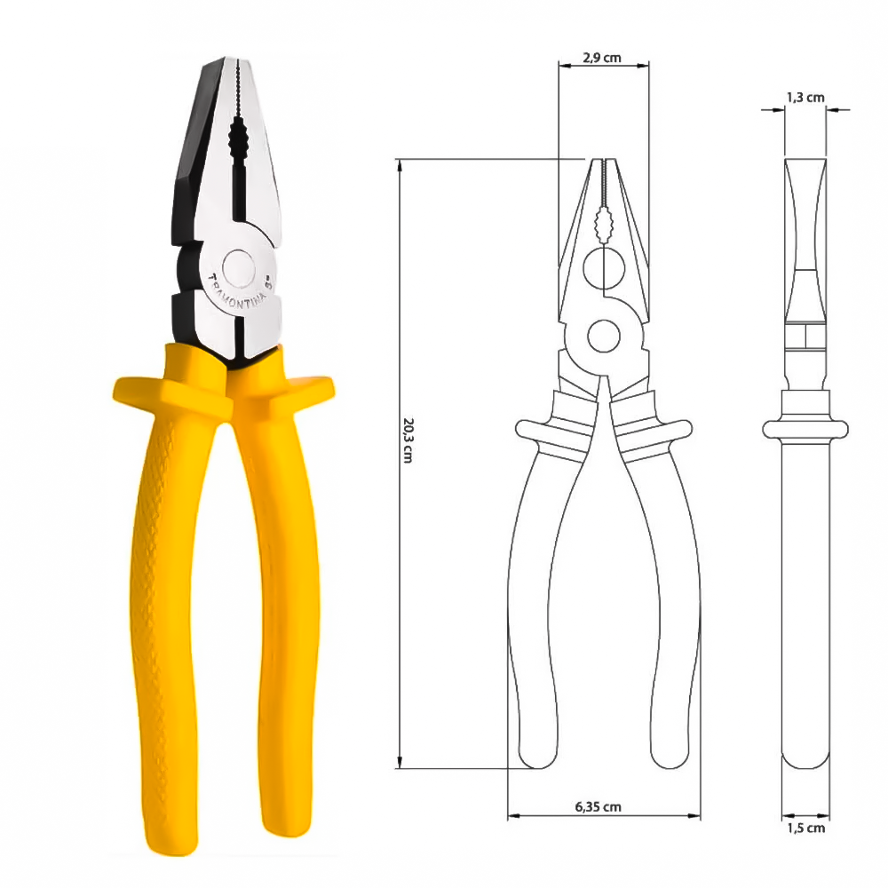 Alicate Universal Isolado 8"""" Polegadas Tramontina
