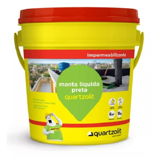 Impermeabilizante 18KG Quartzolit Manta Liquida Preto