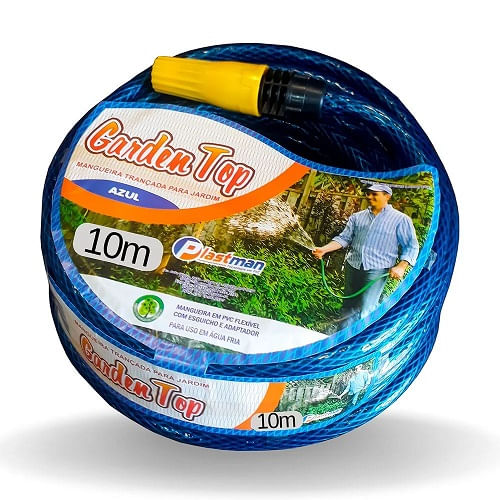 Mangueira Jardim C/10MT Trançado AZ 7/16' Plastman