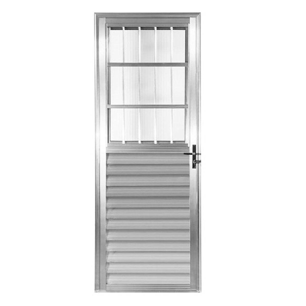 Porta de Alumínio Giro Postigo Home Vidro Canelado Lado Esquerdo 0,80X2,10 Quality