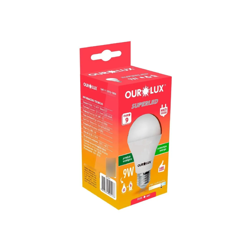 LAMP LED 09W SUPER 6500K OURO BIV OUROLUX 20031
