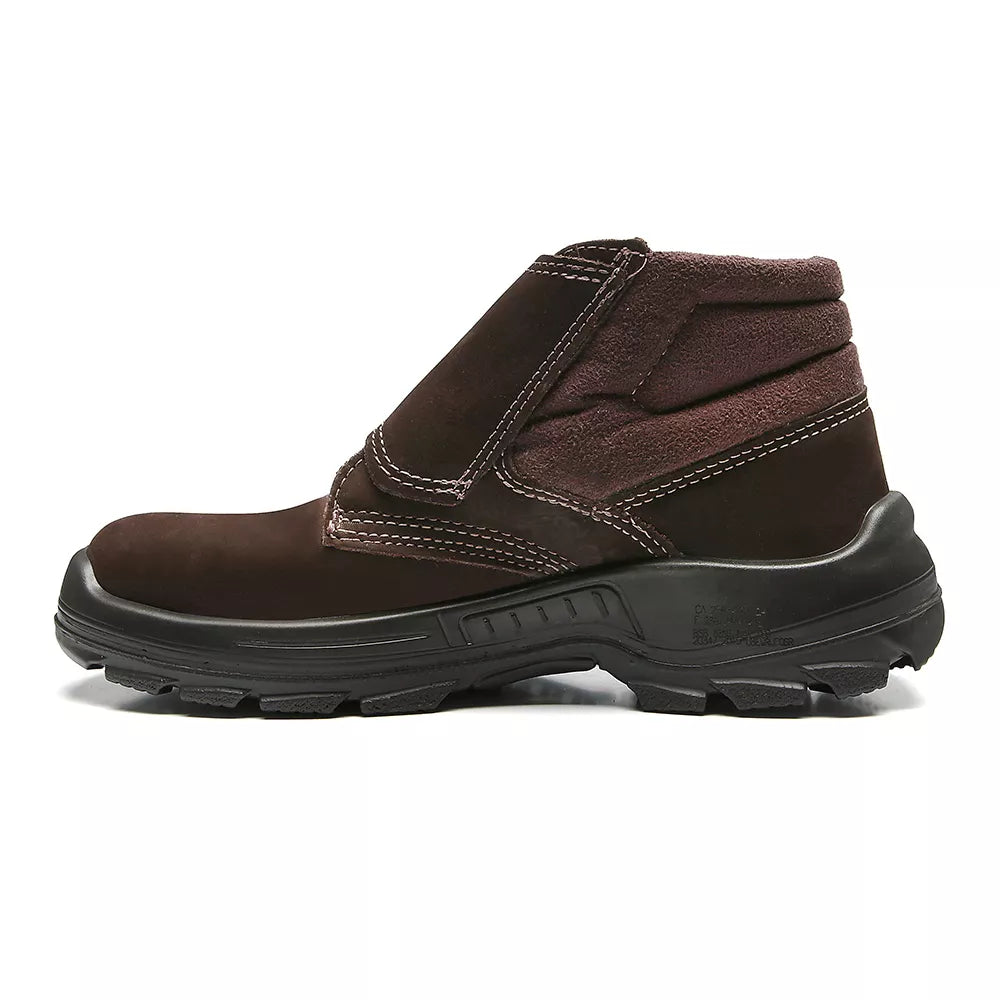 Bota de Segurança Bracol Nobuck Marrom N40 com Velcro CA25684