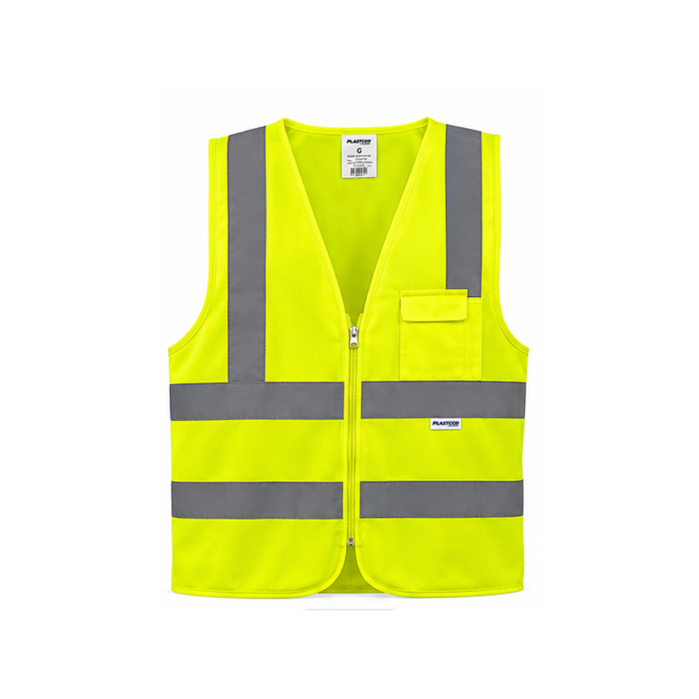 Colete Refletivo Plastcor com 1 Bolso Amarelo Tamanho G