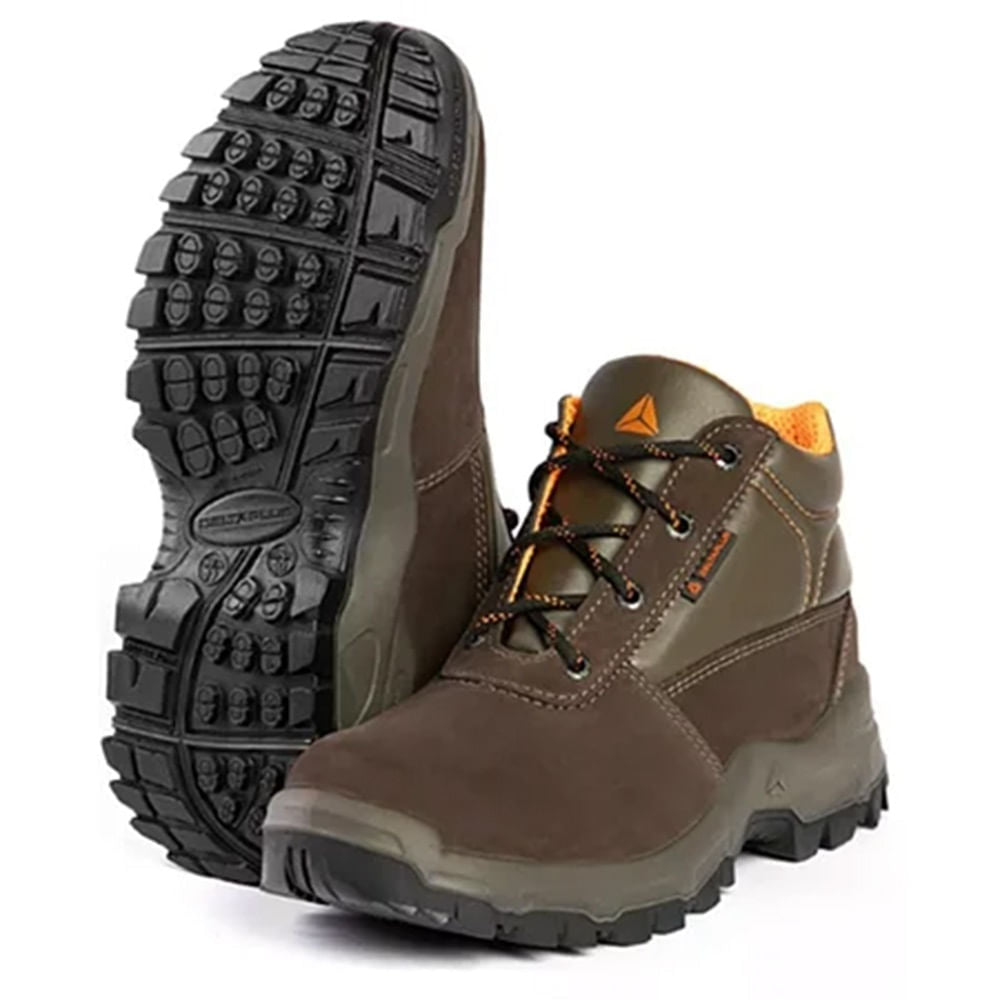 Bota Camurça Bico Plástico Com Cadarço Marrom N41 CA45374 Deltaplus
