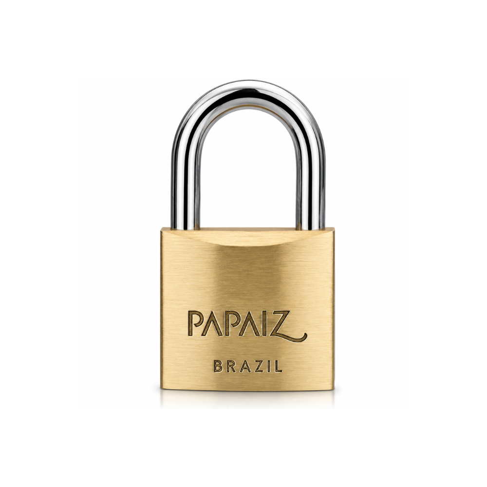 Cadeado Cromado 35mm Papaiz 3.1/8" Alta Segurança