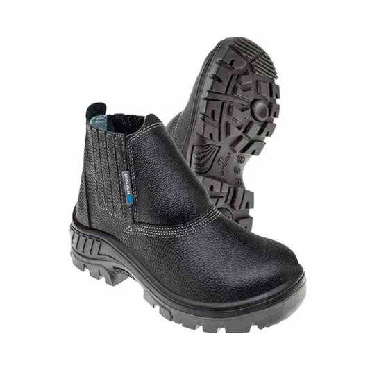 MARLUVAS Bota Vaqueta Preta Sem Cadarço com Bico Plástico PU N37 CA41419