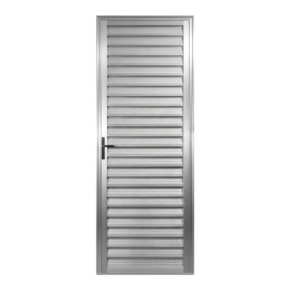 Porta Alumínio Giro Veneziano Natural lado Direito 0,80 x 2,10 m Quality