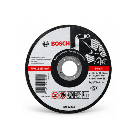 Disco de Corte Bosch PRO Stainless Steel 7" 180x2mm 22,23mm para Inox 2608600521