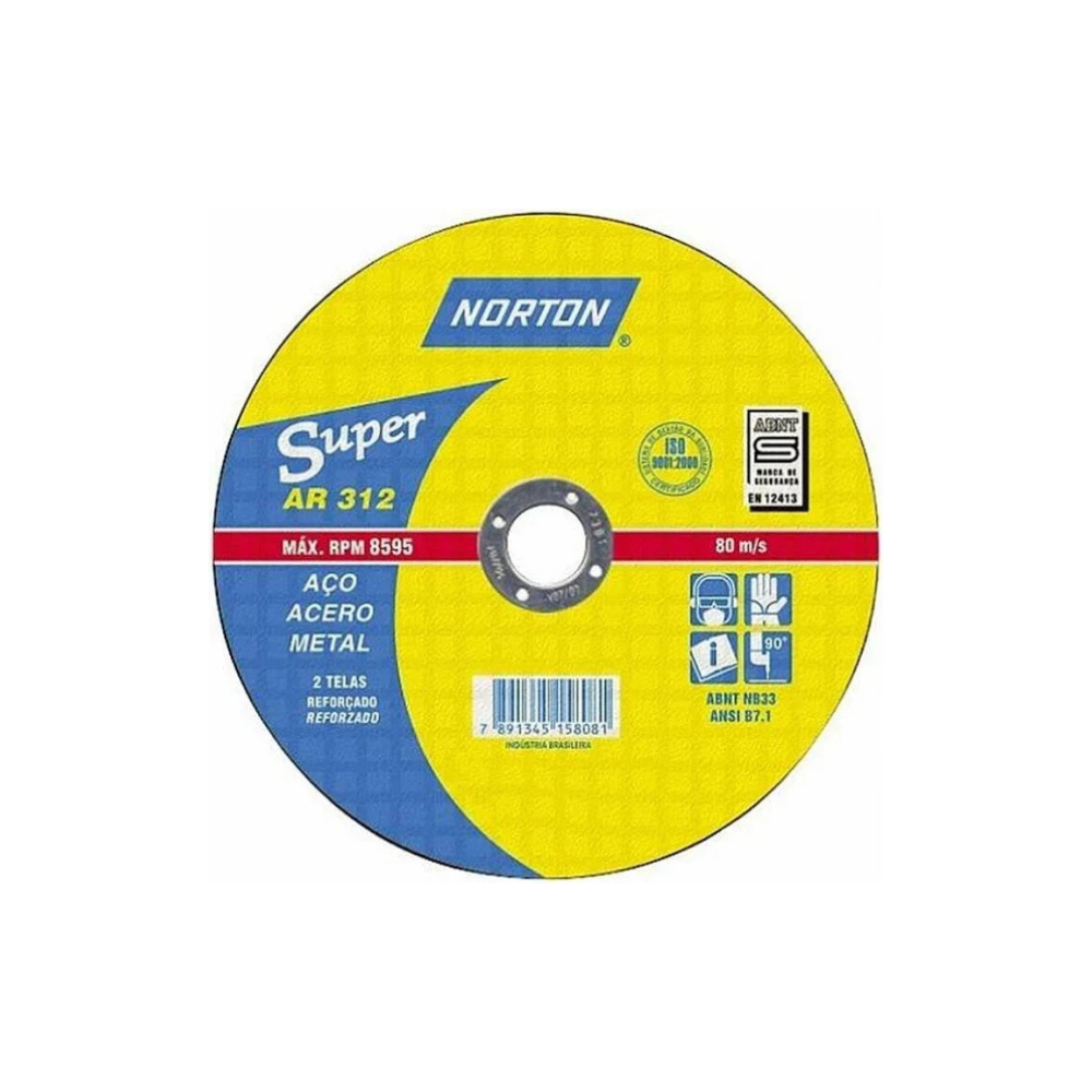 Disco de Corte Norton 14X1/8X1 Para Metais AR 312