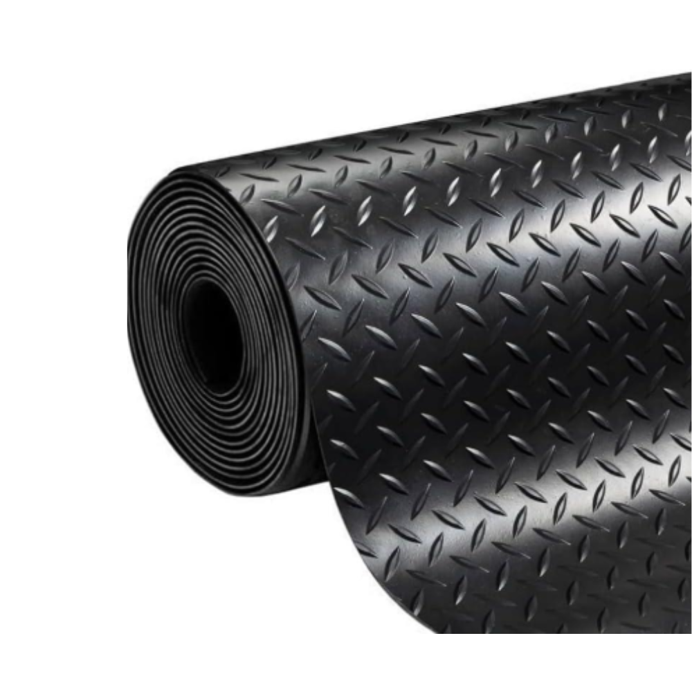 Carbografite Piso de Borracha Diamante 1,0m x 20m 3,0mm Antiderrapante em Rolo