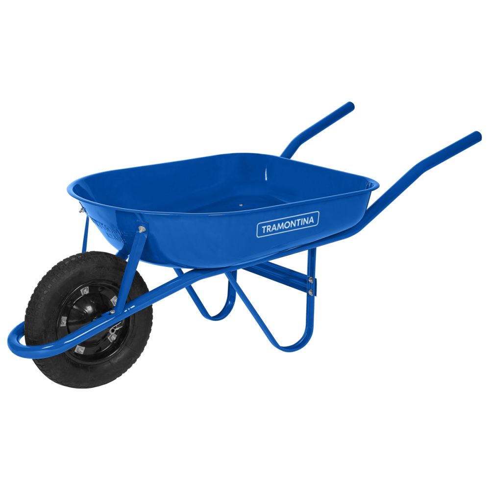 Carro de Mão Caçamba Rasa Completo 50L Azul Tramontina
