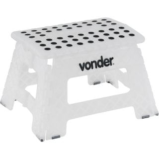 Banqueta plástica dobrável, branca, altura 220 mm Vonder