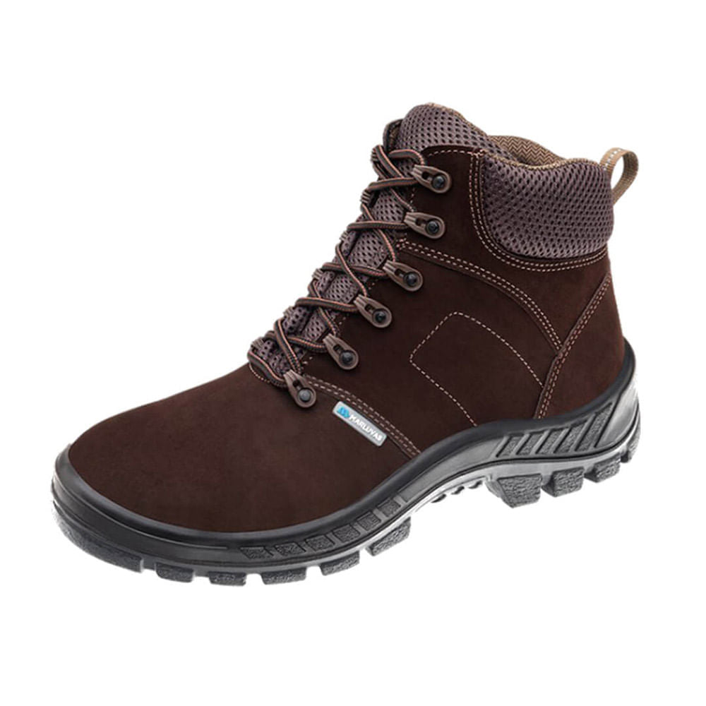 Bota de Camurça Bico Plástico Nubuck N40 Café CA13808 Marluvas