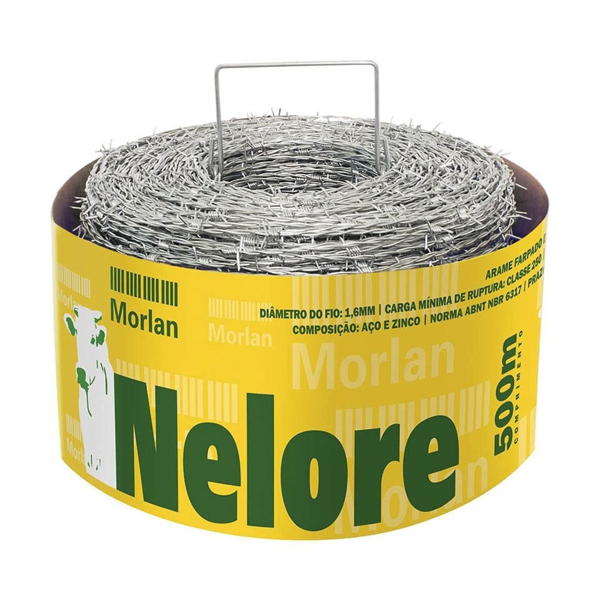 Arame Farpado Dupla Galvanizado RL c/500m Nelore Morlan