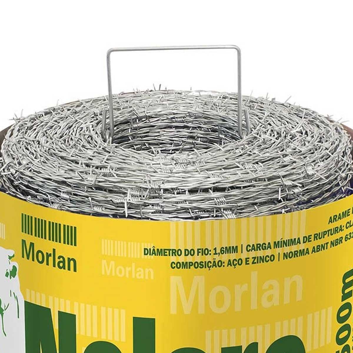 Arame Farpado Dupla Galvanizado RL c/500m Nelore Morlan