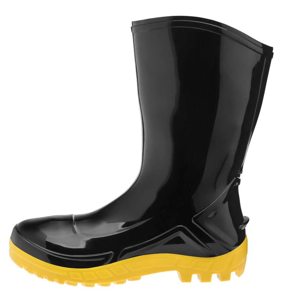 Bota PVC Preto/Amarelo 27cm Nº 38 Vulcaflex