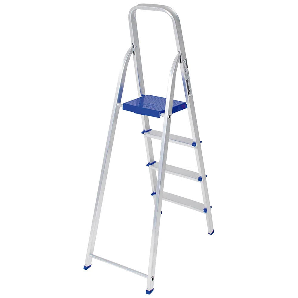 Escada Cavalete Aluminio 4 Degraus Mor