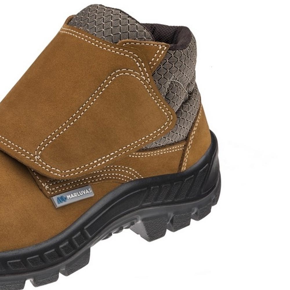 Bota Camurça Bico Plástic com Velcro N42 Castor ca43273 MARLUVAS