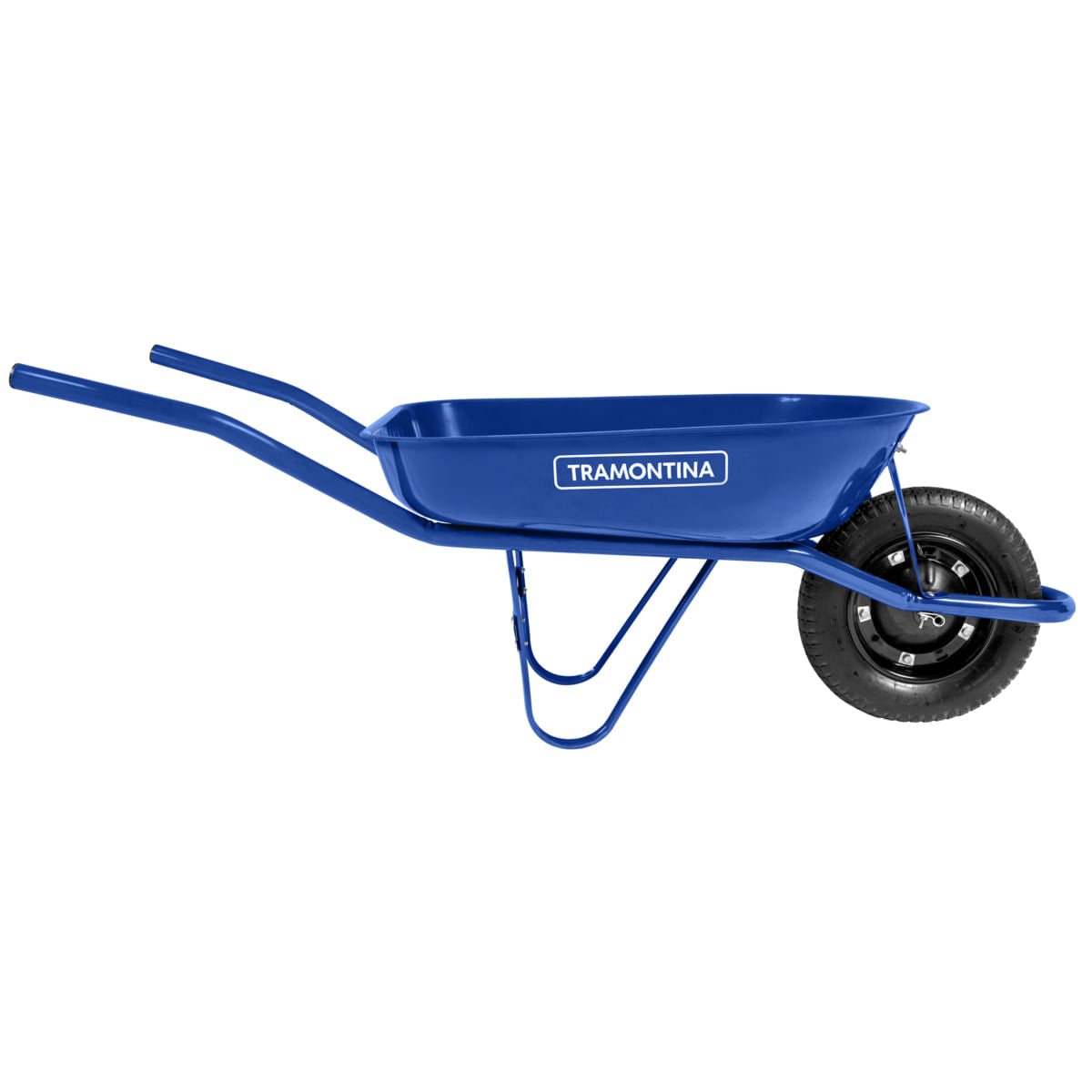 Carro de Mão Caçamba Rasa Completo 50L Azul Tramontina