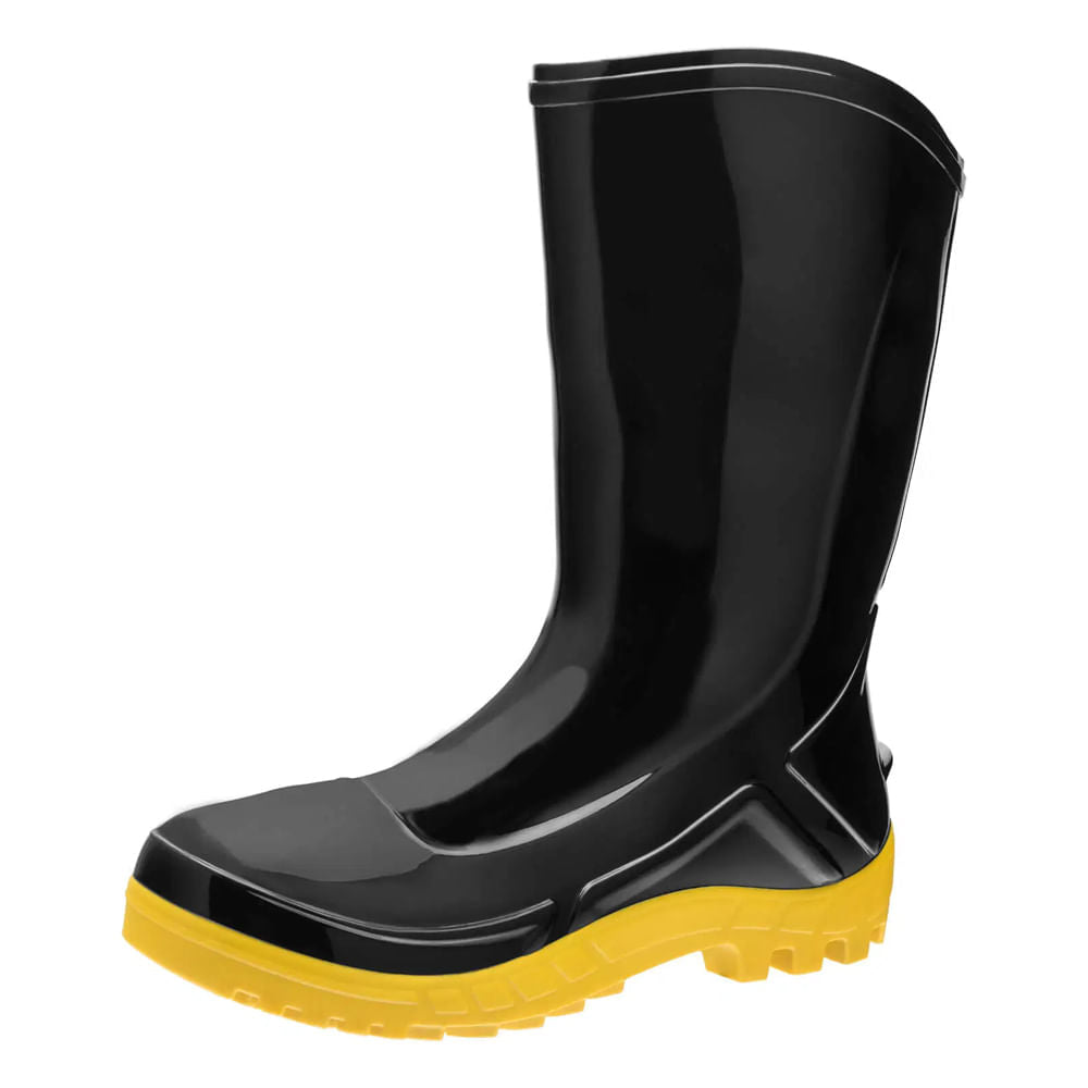 Bota PVC Preto/Amarelo 27cm Nº 37 Vulcaflex