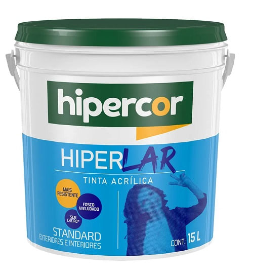 Tinta Acrílica Hiperlar 15L Marfim Hipercor