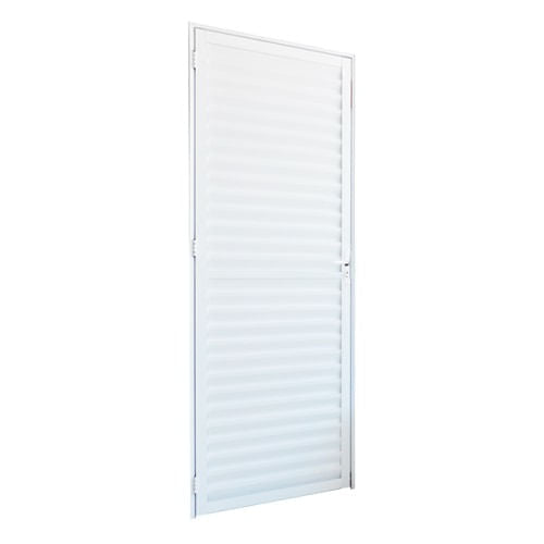 Porta de Aluminio Quality Veneziano Branco Lado Esquerdo 0,60X2,10M