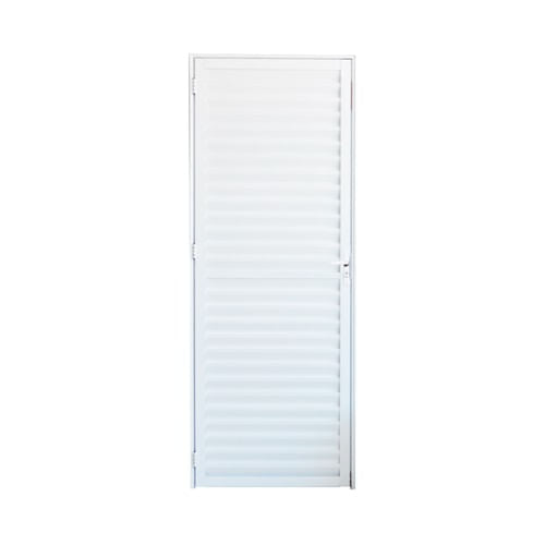 Porta de Aluminio Quality Veneziano Branco Lado Esquerdo 0,60X2,10M