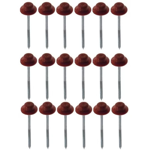 Kit de Fixação Onduline Com/Prego+Anilha Vermelho/Marrom