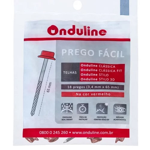 Kit de Fixação Onduline Com/Prego+Anilha Vermelho/Marrom