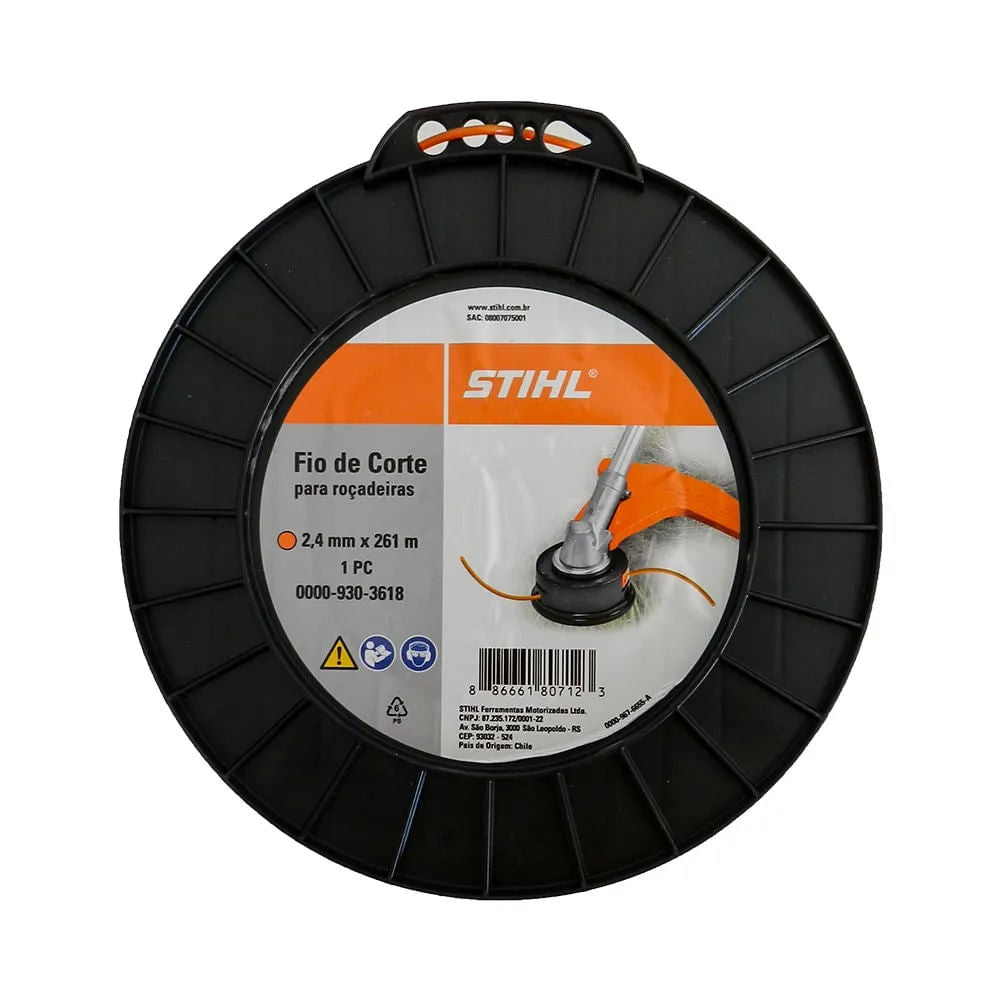 Cordão Nylon Redondo 2,40MMX261MT Laranja STIHL